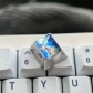 1U Ice Crystal Anodizing Color Titanium Alloy Artisan Keycaps Precision Pointillism for Mechanical Keyboard -Wave